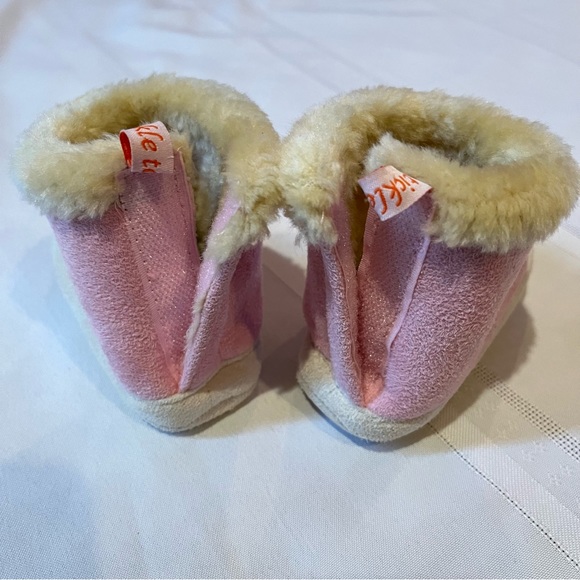 Tickle Toes Baby Girls Pink Warm Winter Boots Faux Fur Lined Booties Size 3 - Picture 11 of 15
